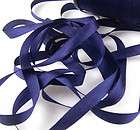 Midnight Blue YLI 7mm 1/4 inch wide Pure Silk Ribbon from Japan 3 Yds 