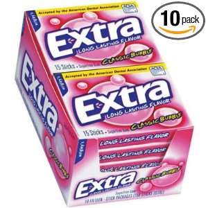 Wrigleys Extra Classic Bubble, 15 Count Grocery & Gourmet Food