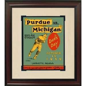 Historic Game Day Program Cover Art   PURDUE (H) VS MICHIGAN 1929 AT 