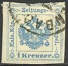 austria pr2a used 1kr type i coat of arms newspaper  