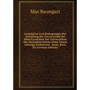   , Bern, ZÃ¼ (German Edition) (9785874759865) Max Baumgart Books