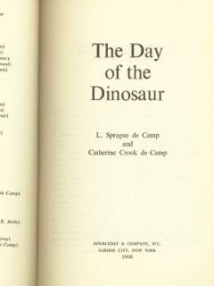 Day of the Dinosaur by L. Sprague De Camp, 1968 1st wDJ  