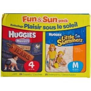  Huggies Sun & Fun Pack ~ 25 count Medium Little Swimmers 