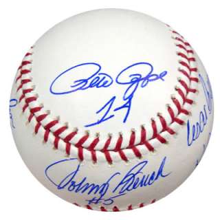  Autographed MLB Baseball Johnny Bench, Pete Rose & Joe Morgan PSA/DNA
