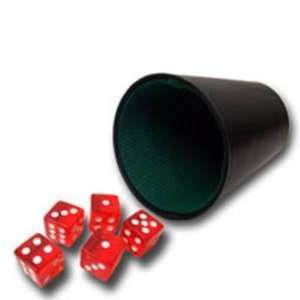  777294   5 Red 19mm Dice with Plastic Dice Cup Sports 
