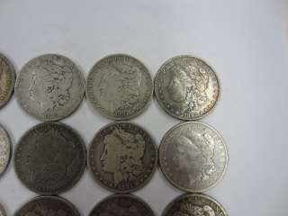 Roll (20) Circulated MORGAN SILVER DOLLARS Various Dates 1879 1900 90% 