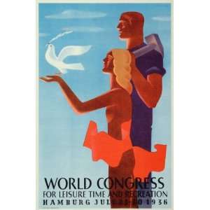 1937 World Congress Leisure Recreation Hamburg 1936   Original Print