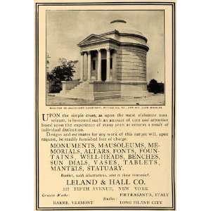  1907 Ad John Bindley Allegheny Cemetery Leland Hall 
