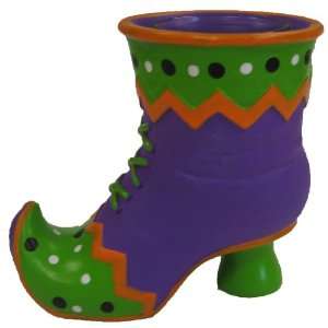  Ganz Purple Green Witches Boot Halloween Votive Holder 