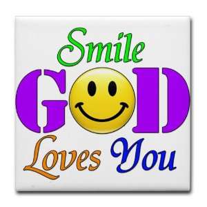  Tile Coaster (Set 4) Smile God Loves You 