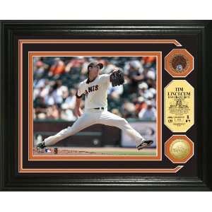 Tim Lincecum Photo Mint w/ 24KT Gold and Infield Dirt Coins