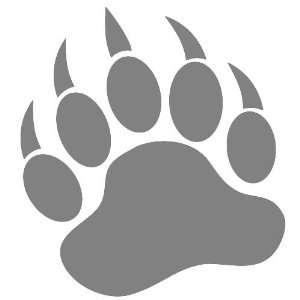 GRIZZLY BEAR PAW PRINT   Vinyl Decal Sticker 5 SILVER
