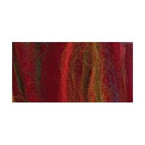 Wool Roving 12 .22 Ounce Red Variegated
