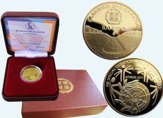 Greece 100 Euro gold proof Special olympics 2011  