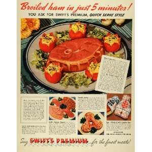  1939 Ad Swift & Co Premium Ham & Bacon Meal Meat Products 