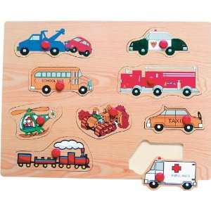   Puzzled Peg Puzzle Large   Transportation 2 Wooden Toys Toys & Games