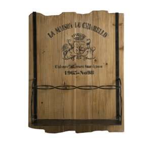  Fir Wood Wall Mounted Coat of Arms Crested Wine Rack