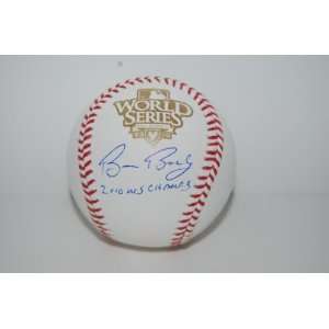  Bruce Bochy Signed Baseball with 2010 WS Champs 