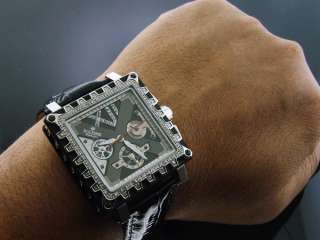 Men Icetime 45mm Square 1.00Ct Full Case Diamonds Watch  
