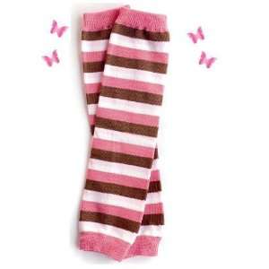   15) Pink & brown stripe baby girl leg warmers by My Little Legs Baby