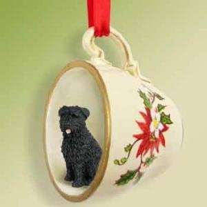  Uncropped Bouvier Christmas Ornament Cup of Tea