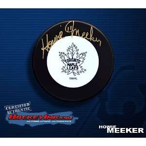  Howie Meeker Autographed/Hand Signed Hockey Puck Sports 