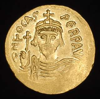 Ancient Roman Byzantine Gold Solidus coin Focas Phocas  