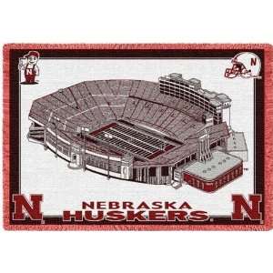  Fine Art Tapestry Univ of Nebraska Stadium Throw Rectangle 