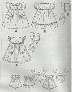   VINTAGE STYLE BABY GIRLS SIMPLICITY PATTERN 2392 SZ 1 MO   18 MO