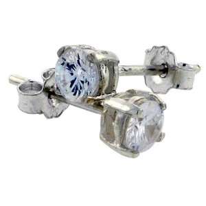   Brilliant Cut Cubic Zirconia Stud Earrings in Basket Settings Jewelry