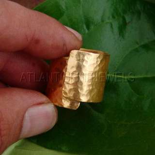 24K SOLID YELLOW GOLD DESIGNER WIDE RING BY OMER **FREE SIZING ON OUR 