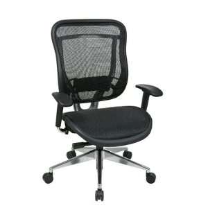  Office Star 818A High Back Chair w, Leather Seat in Black 