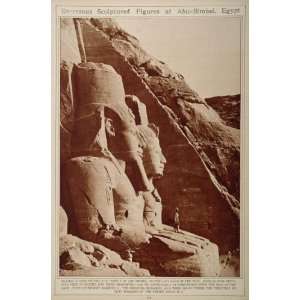  1923 Temple Abu Simbel Rameses II Colossi Egypt Print 