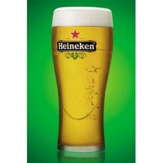 Heineken Star 16 Ounce Pint Glass W/laser Etched Base Set of 2