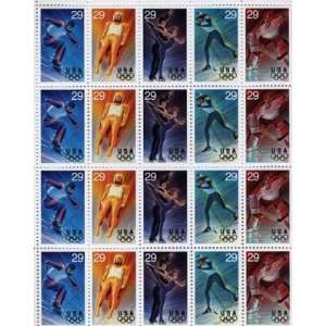  Winter Olympics Sheet of 20 x 29 cents US Postage Stamps 