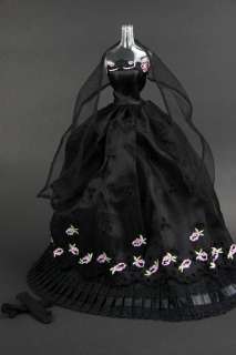 D2640 BN Black Handmade Evening Dress for Barbie FR  