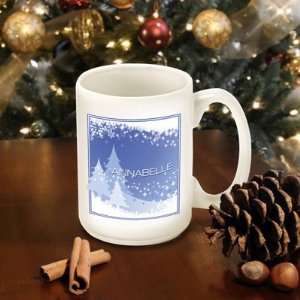  Winter Holiday Coffee Mugs   Blue Snowscapes