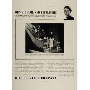  1936 Ad Otis Elevator Company Escalator Eleanor LeMaire 