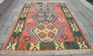 Turkish Rug Kilim 75 x 106 Hand Woven Wool Kelim Hand Knotted from 