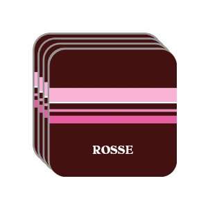 Personal Name Gift   ROSSE Set of 4 Mini Mousepad Coasters (pink 