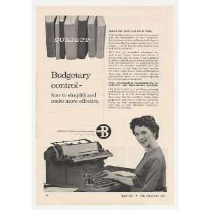   1955 Burroughs Budgetary Accounting Machine Print Ad