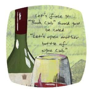  Book Club II Porcelain Winers Wine Glass Topper, Set of 4 