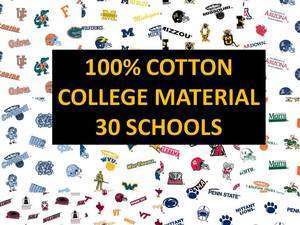 COLLEGE COTTON FABRIC COLLEGE COTTON MATERIAL WHITE GROUND WITH LOGOS 
