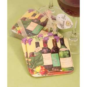  Wine Themed Cork Coaster Favors (4 pcs per set, Set of 72 