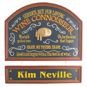  Personalized Wine Connoisseur 3D Wood Pub Home Bar Sign 