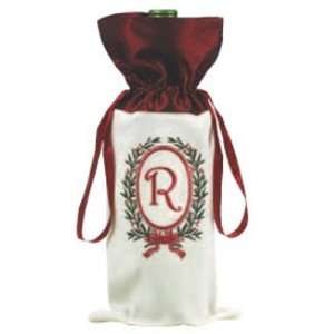  Holiday Monogram Wine Bottle Bag   R 