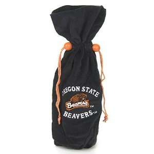   Oregon State Beavers Black Velvet Wine Bottle Bag