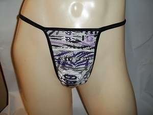 Mens G String Thong Underwear T Back Purple Camo Light Weight Size 