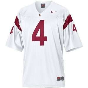  USC Trojans #4 Replica Football Jersey (White) Sports 