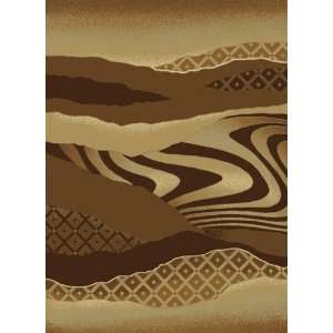 United Weavers China Garden Mojave Chocolate Brown Abstract Modern Rug 